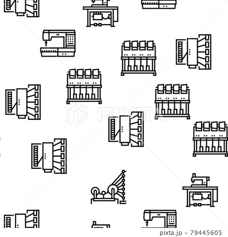 Textile Production Collection Icons Set Vector 79445605