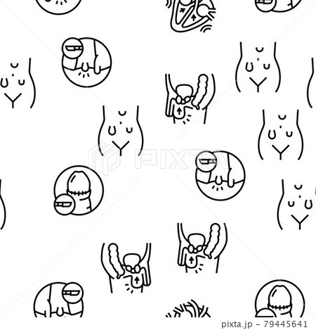 Disease Human Organ Vector Seamless Pattern 79445641