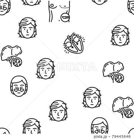 Disease Human Organ Vector Seamless Pattern 79445646