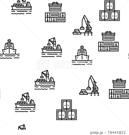 Container Port Tool Vector Seamless Pattern 79445822