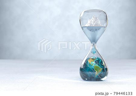 Earth Planet In Hourglass Global Warming Conceptのイラスト素材