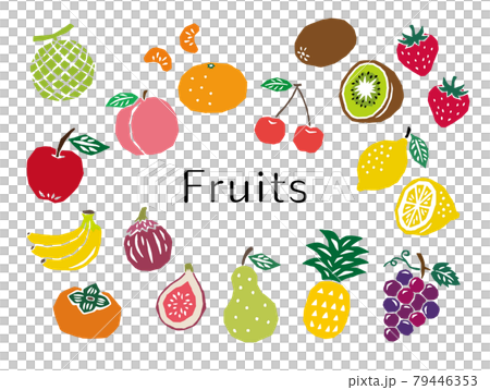 フルーツ レトロなベクターセット フルーツ レトロなベクターセット 79446353