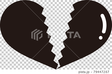 broken heart black and white png