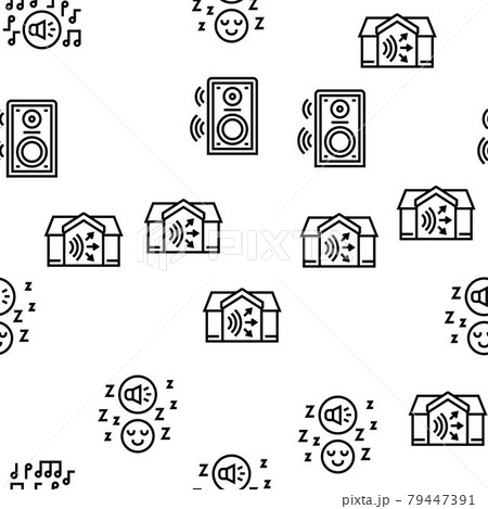 White Noise Hearing Vector Seamless Pattern 79447391