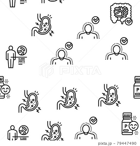 Probiotics Bacterium Vector Seamless Pattern 79447490