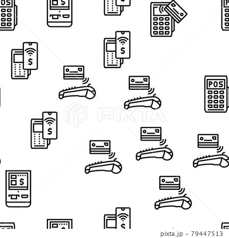 Pos Terminal Device Vector Seamless Pattern Pos Terminal Device Vector Seamless Pattern 79447513