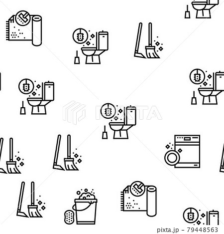 Housekeeping Cleaning Vector Seamless Pattern 79448563