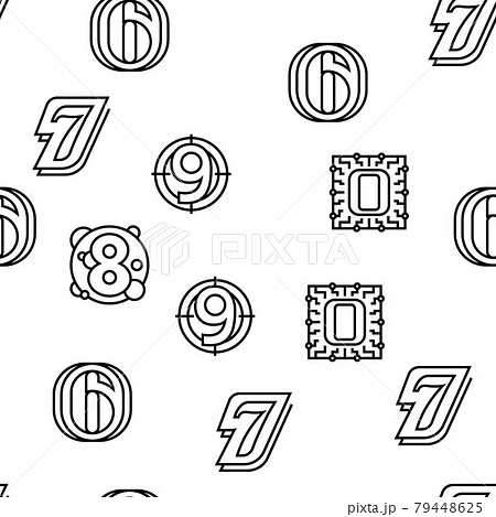 Numbers Numeral Title Vector Seamless Pattern Numbers Numeral Title Vector Seamless Pattern 79448625