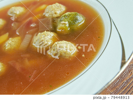 Swabian soup with meatballs Swabian soup with meatballs 79448913