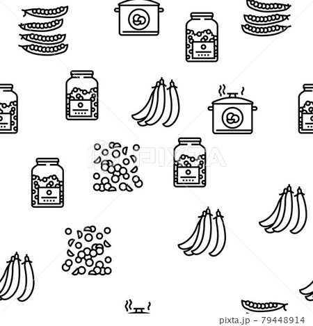 Peas Beans Vegetable Vector Seamless Pattern Peas Beans Vegetable Vector Seamless Pattern 79448914