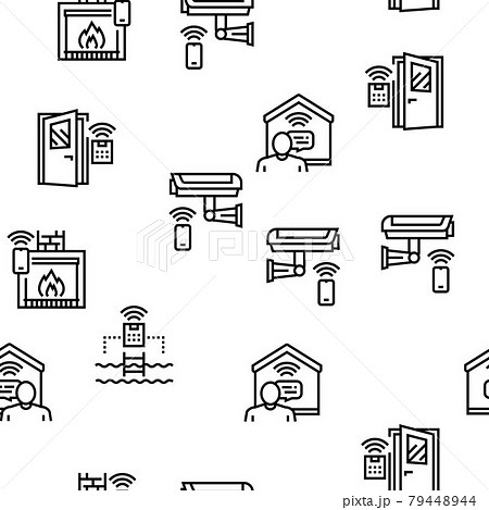 Smart Home Equipment Vector Seamless Pattern 79448944