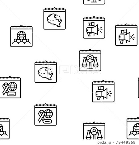 World Holidays Event Vector Seamless Pattern 79449569