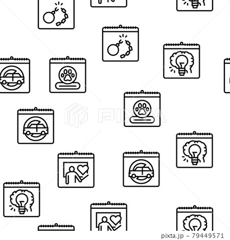 World Holidays Event Vector Seamless Pattern 79449571