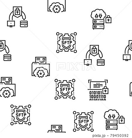 Ssh, Sftp File Transfer Protocol Icons Set Vector Ssh, Sftp File Transfer Protocol Icons Set Vector 79450392