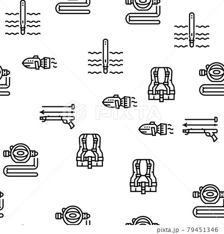 Diving Scuba Equipment Vector Seamless Pattern Diving Scuba Equipment Vector Seamless Pattern 79451346