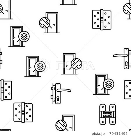 Interior Doors Types Vector Seamless Pattern Interior Doors Types Vector Seamless Pattern 79451495