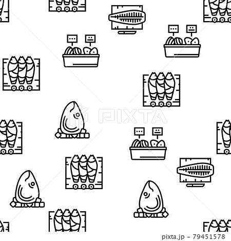 Tuna Auction Tsukiji Market Vector Seamless Pattern Tuna Auction Tsukiji Market Vector Seamless Pattern 79451578