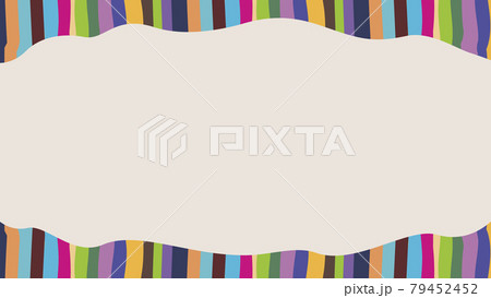 ヘッダーやバナーに使える カラフルでかわいいマルチカラーのフレームのイラスト素材