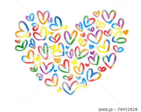虹色のハートのイラスト 虹色のハートのイラスト 79452829