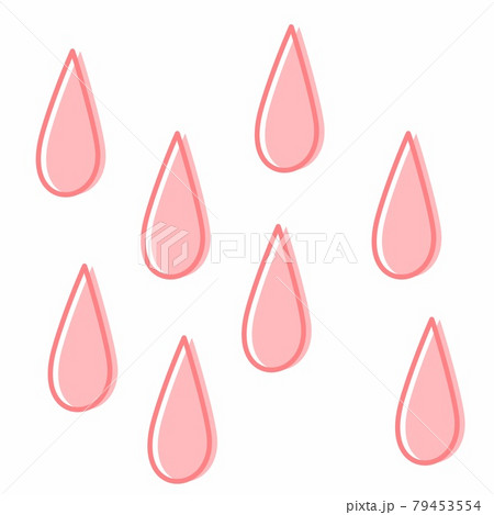 ピンク色のぬけ感のある雨のしずくのシンプルなイラスト 79453554