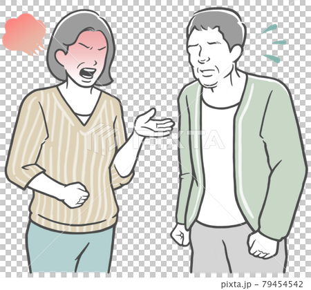 中年夫婦 妻に怒られる夫 中年夫婦 妻に怒られる夫 79454542