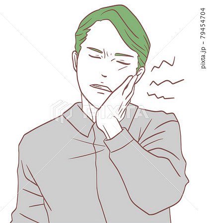 虫歯の男性（シンプルカラー） 79454704