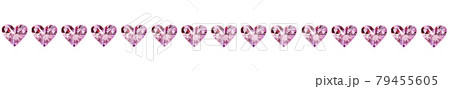 ピンクハートライン_素材_横長 ピンクハートライン_素材_横長 79455605