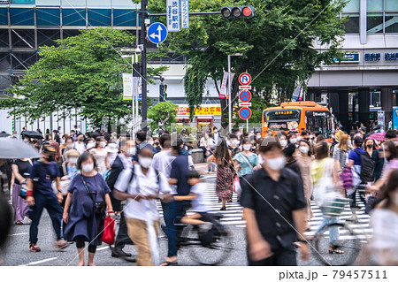 日本の東京都市景観 4度目の「宣言」へ…東京は脅威の920人…変異株の祭典に“盲進”＝7日、渋谷 79457511