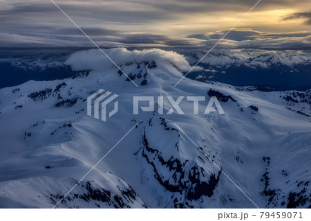 Aerial View from Airplane of Canadian Mountain Landscape Aerial View from Airplane of Canadian Mountain Landscape 79459071