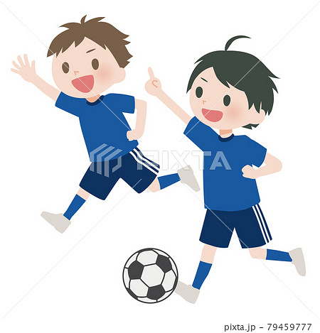 サッカーをする少年たちのイラスト素材