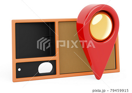 Map pointer with air filter, 3D rendering 79459915