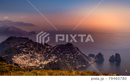 view of Capri island from Monte Solaro, in Anacapri view of Capri island from Monte Solaro, in Anacapri 79460780