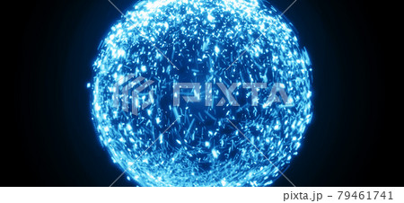 青の火の玉 エナジーボール 炎のイラスト素材