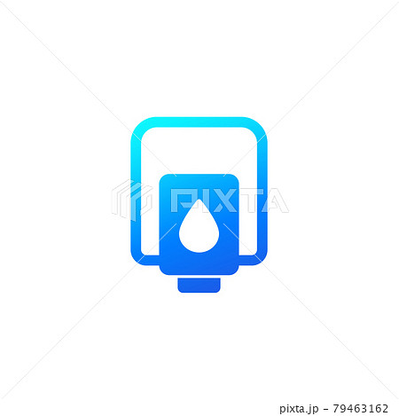 Hand sanitizer dispenser or antibacterial gel icon 79463162