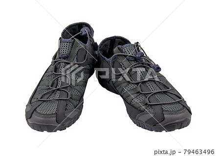 Gray male mesh sneakers isolated on white background 79463496