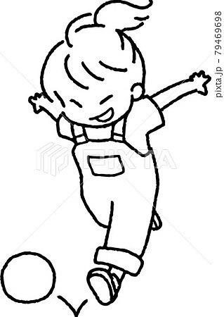 Illustration Of A Child Playing Chasing A Ball Stock Illustration