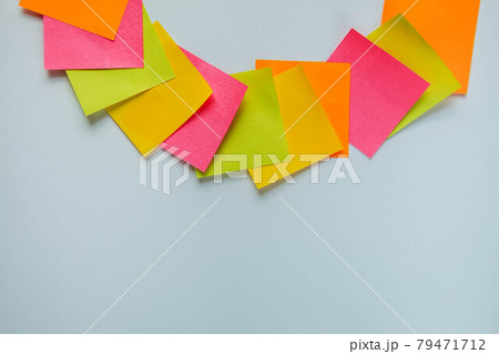 Colorful sticky notes on white. Space for text Colorful sticky notes on white. Space for text 79471712