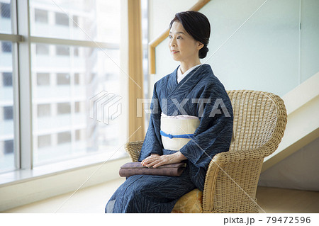 着物　夏　薄物　単衣　60代女性　 79472596