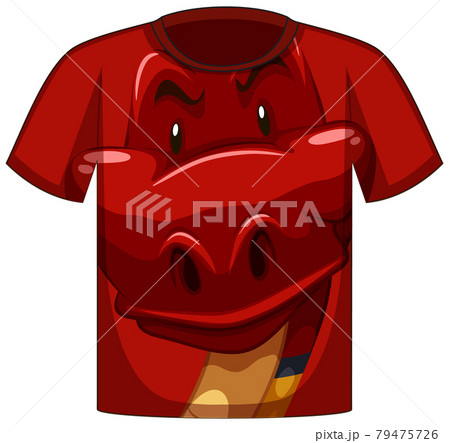 Front of t-shirt with face of snake pattern Front of t-shirt with face of snake pattern 79475726