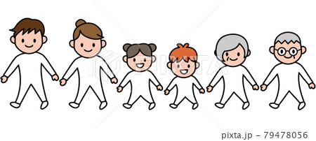 家族 ファミリー 3世代 シンプル イラスト素材のイラスト素材