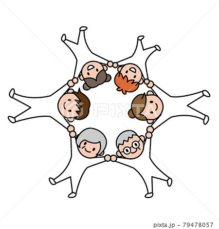 家族 ファミリー 3世代 シンプル イラスト素材のイラスト素材