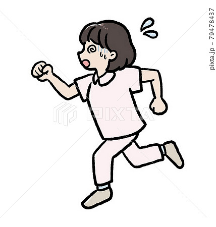 忙しく走り回る看護師のイラストのイラスト素材