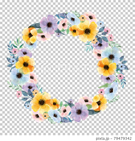 Watercolor flower frame 79479342