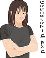 腕組みして怒る女性 79480596