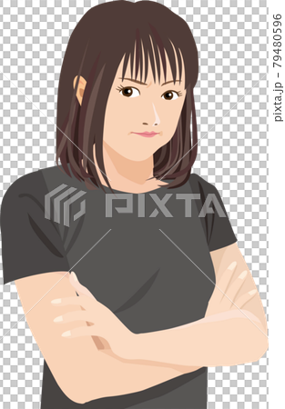 腕組みして怒る女性 79480596