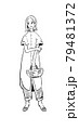 ファッションを楽しむ女性　線画 79481372