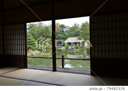桂離宮 月波楼から望む松琴亭 桂離宮 月波楼から望む松琴亭 79482326