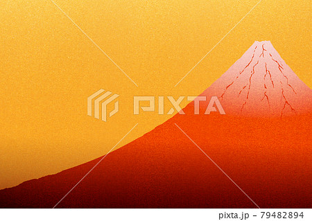 赤色に輝く富士山のイラストのイラスト素材 7944