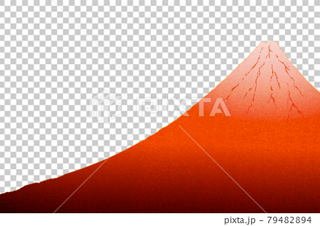 赤色に輝く富士山のイラスト 79482894