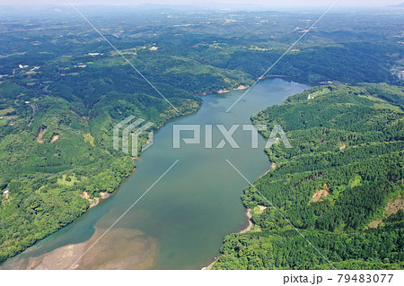 大隅湖の全景の空撮 大隅湖の全景の空撮 79483077